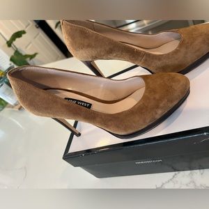 Nine West- brown suede heels- Worn once!